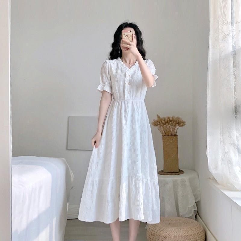 2023 Summer New Korean Style Trendy Dress Platycodon French Retro Elegant Fairy Little Chanel Style White Dress