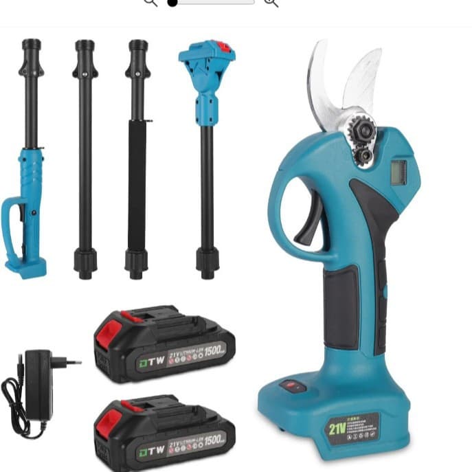 Lithium-ion battery-powered high-branch saw, electric high-branch pruning shears, telescopic rechargeable tree trimmer, garden shears, aerial saw set.