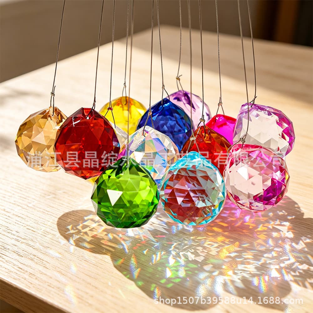 Factory Wholesale 20mm 30mm 40mm 12-Color Crystal Chandelier Ball Pendant Light Crystal Accessories Crystal Ball Sun Catcher