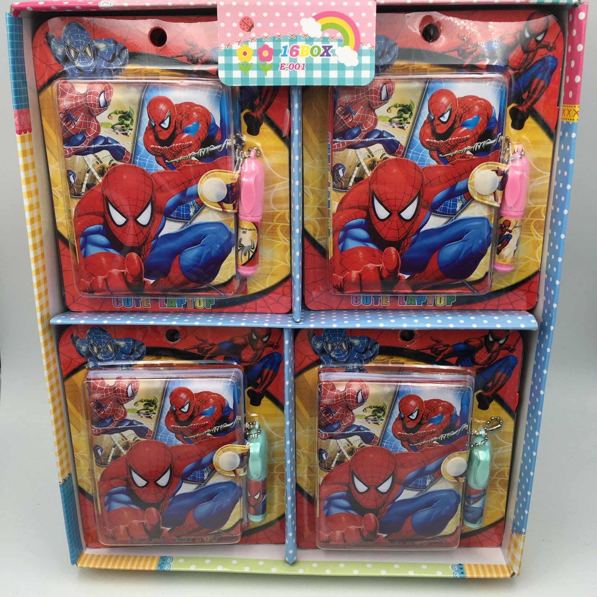 Kindergarten Cartoon Button Notebook Gift for Boys Spider-Man Notebook with Ballpoint Pen Memo Pad Set Prize