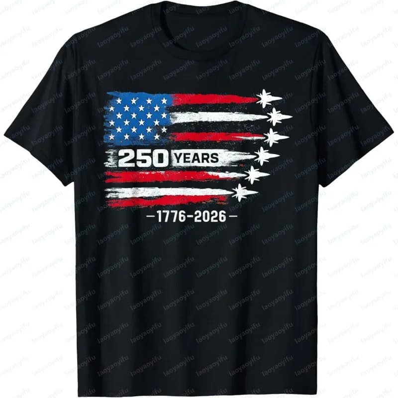 [Cross-border EU Size] 250 Years American Men T-Shirt Tops 1776 2026 250