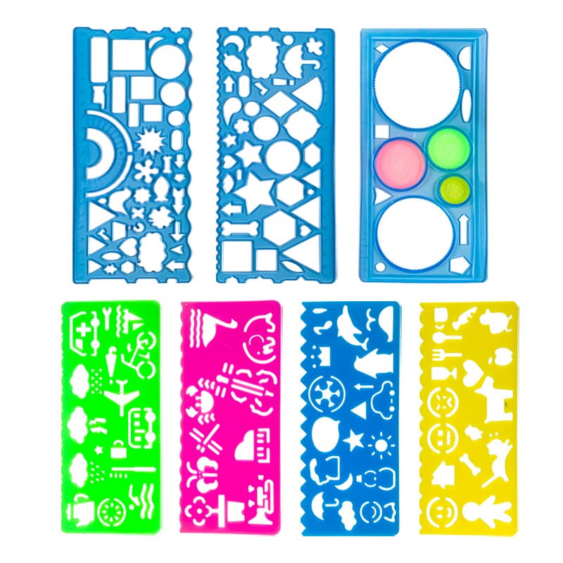 Multi-functional Versatile Kaleidoscope Ruler for Hand-copy Newspaper Drawing Templates, Primary School Student Drawing Ruler, Hollow Wave Ruler