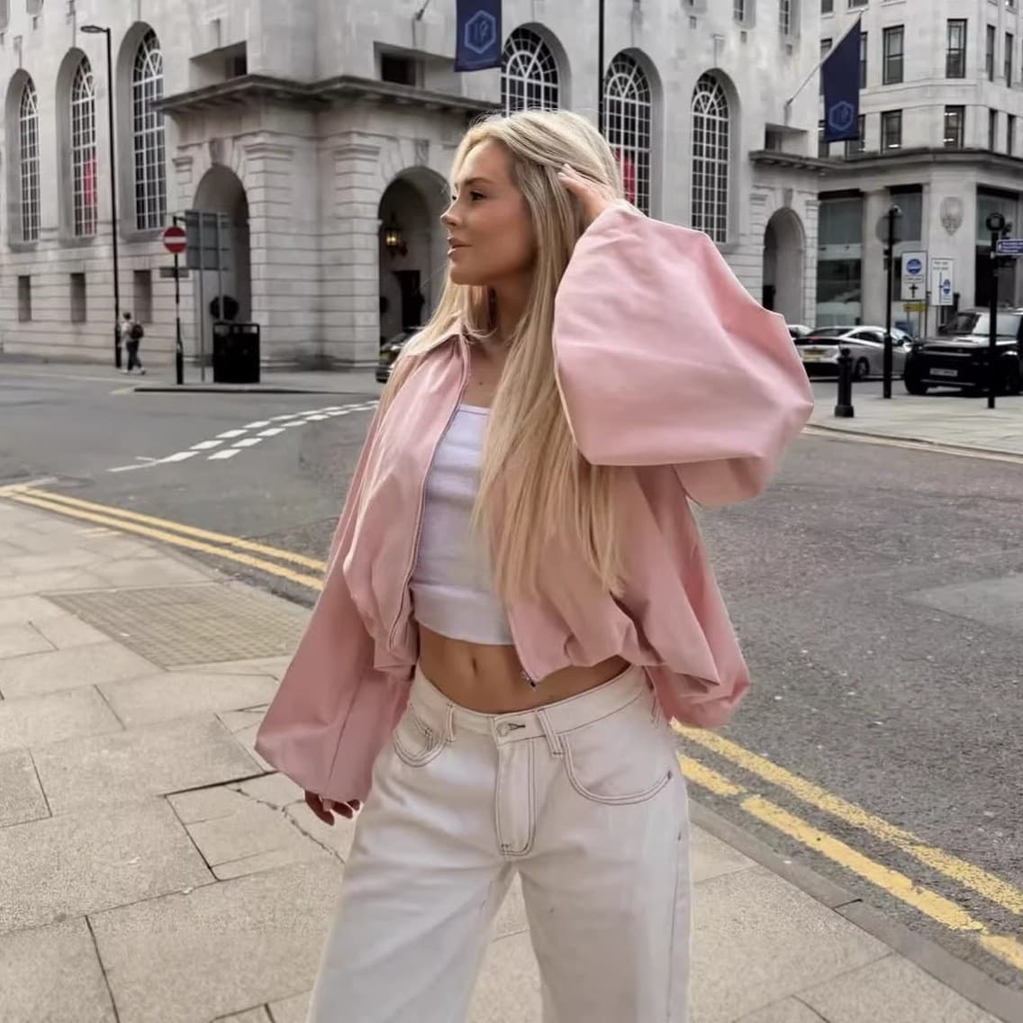 2026 Spring New Arrival Women's 6-Color Turn-Down Collar Balloon Sleeve Bomber Jacket for EU/US Market