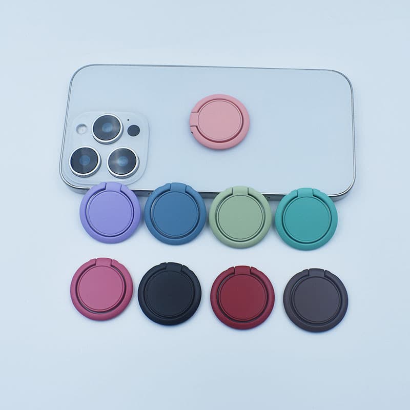 Taichang Baked Enamel Macaron Phone Ring Holder Stand Creative Metal Lazy Desktop Stand Back Sticker Magnetic