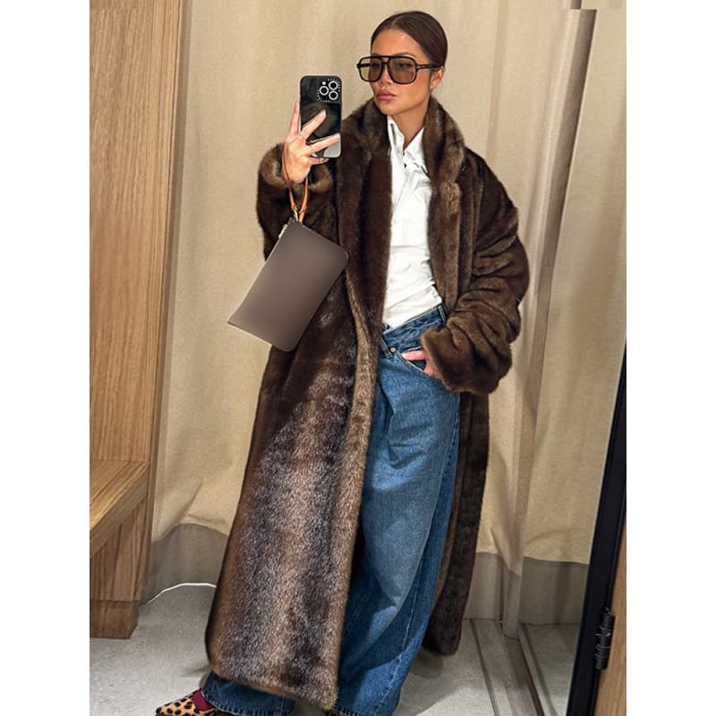 New long fur-proof coat, elegant, street fashion trend, European and American cross-border best-selling women's clothing