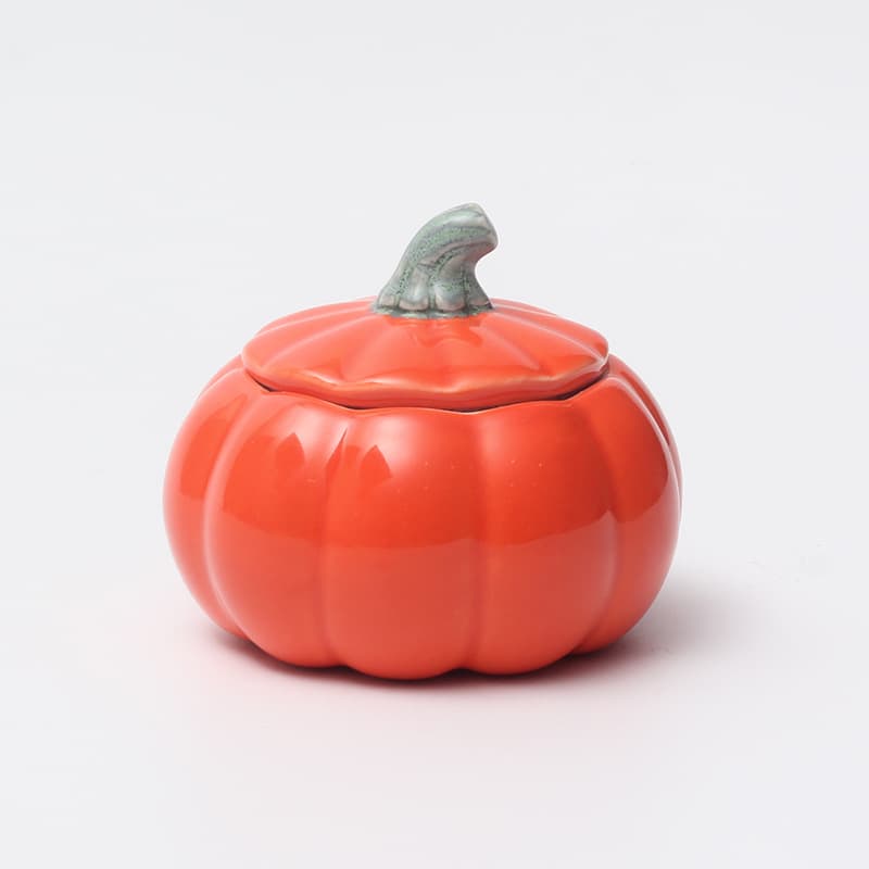 Source manufacturer ceramic pumpkin candle cup wax jar sealed jar desktop storage ornaments home aromatherapy supplies