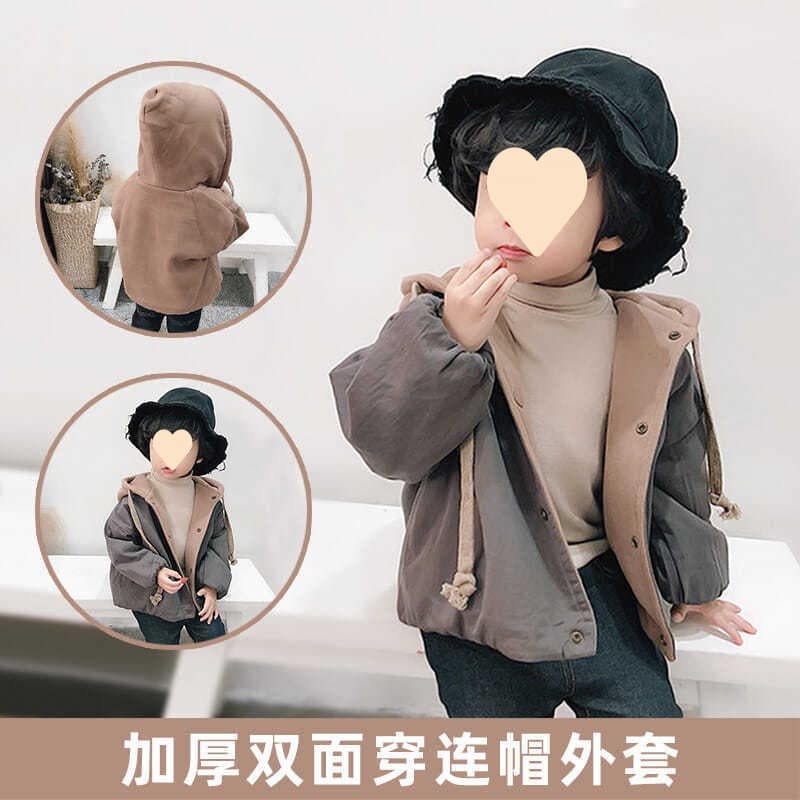 Boys' Jacket Autumn Winter 2023 Fall Children's Stylish Top Baby Toddler Thick Trendy Coat