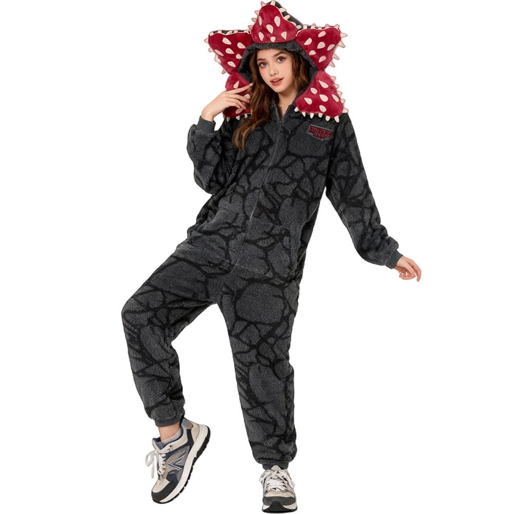 Piranha Plant Onesie Pajamas Hooded Jumpsuit Stranger Things Cosplay Sleepwear Cute Christmas Pajamas