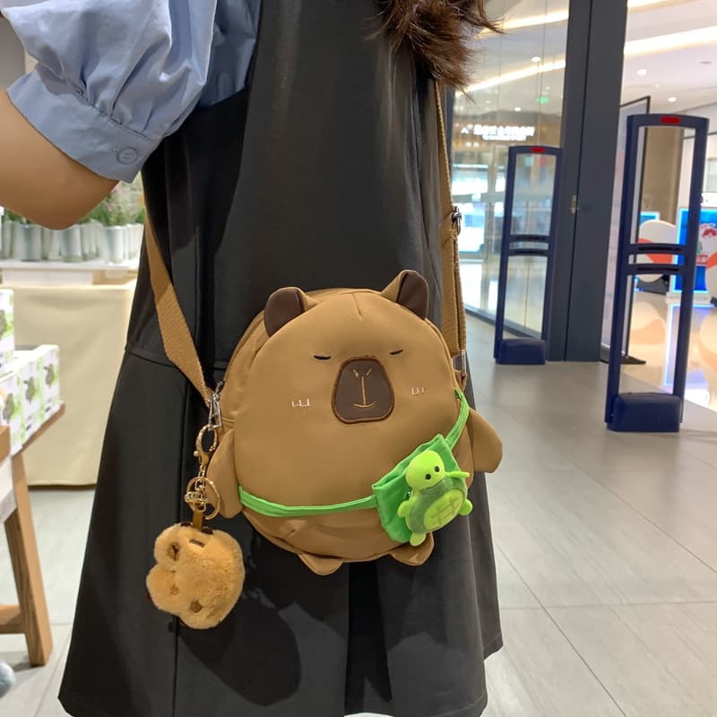 Cute Children's Crossbody Bag Capybara Summer Bag Cartoon Soft Girl Student Shoulder Bag Small Bag