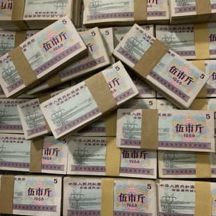 1966/66 National Food Stamp, 5 Jin (Five Jin), 100 Pieces, National 5 Jin Food Stamp Collection