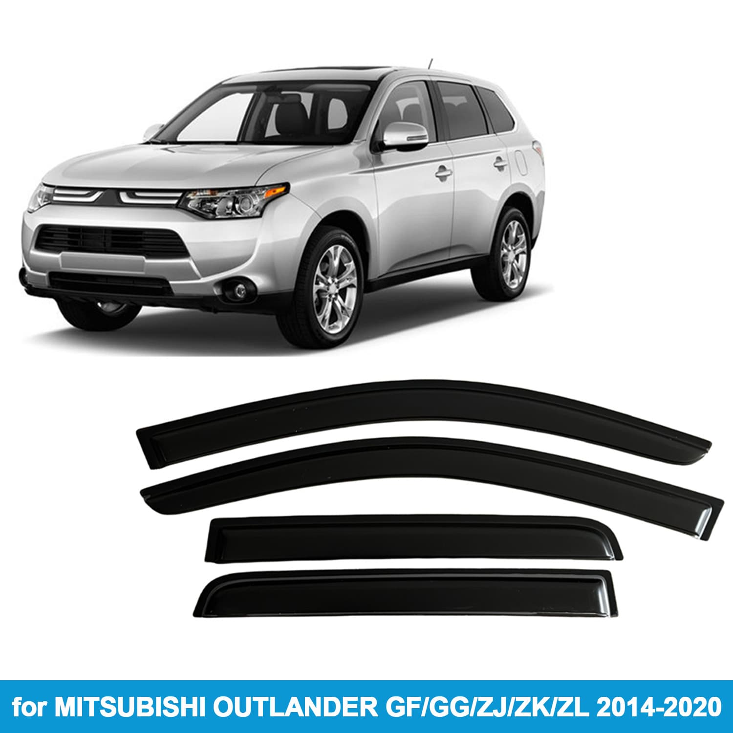 Compatible with Mitsubishi Outlander 2014-2020 Rain Guard Side Window Deflector Visor
