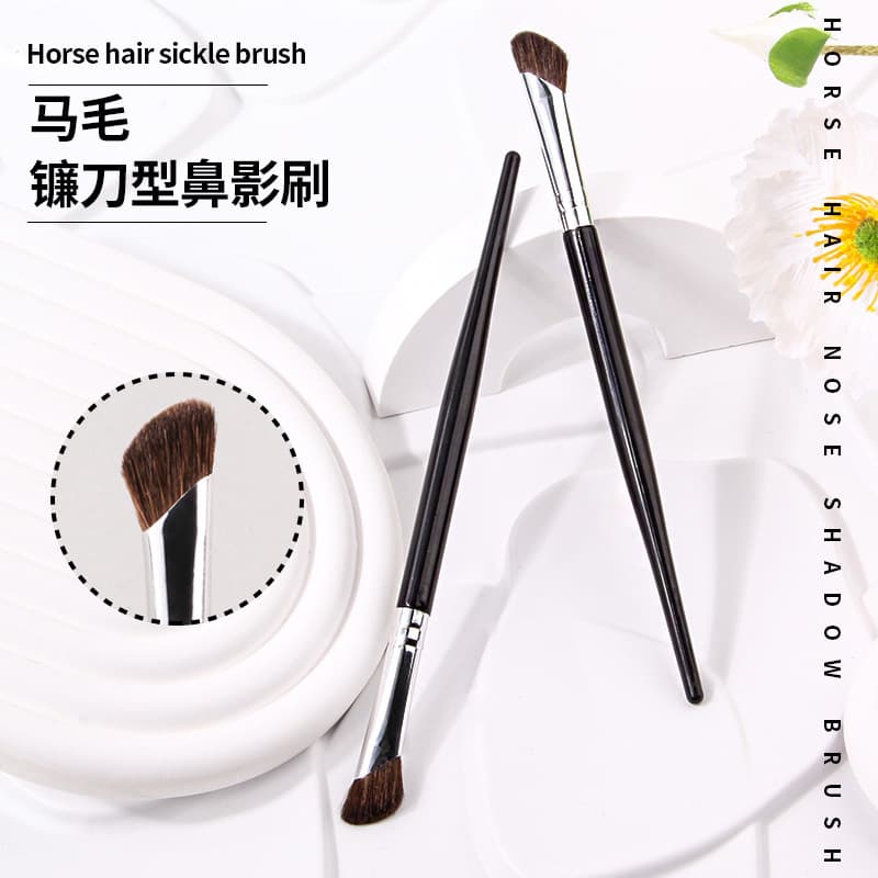 Pony Hair Sickle Nose Shadow Brush Pony Hair Nose Wing Blending Brush Slanted Contour Finger Shadow Brush Animal Hair Makeup Brush