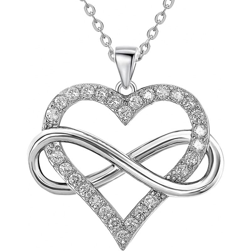 JES & JANI Infinity Heart Necklace for Women, Love Heart Pendant