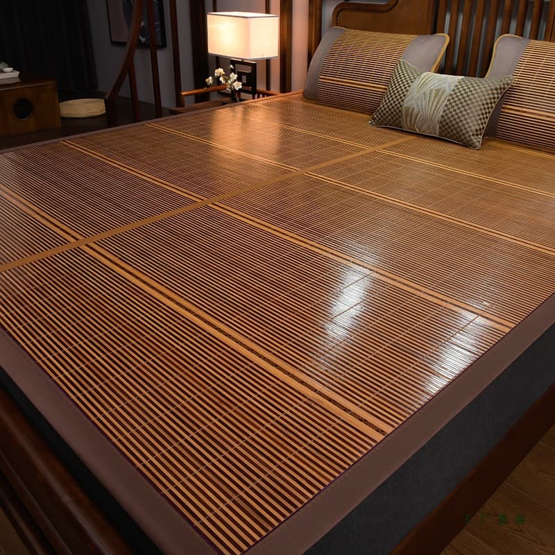 Cooling Mat Bamboo Mat Summer Ice Silk Student Dormitory Single Foldable Dual-Season Home Use Bamboo Straw Mat