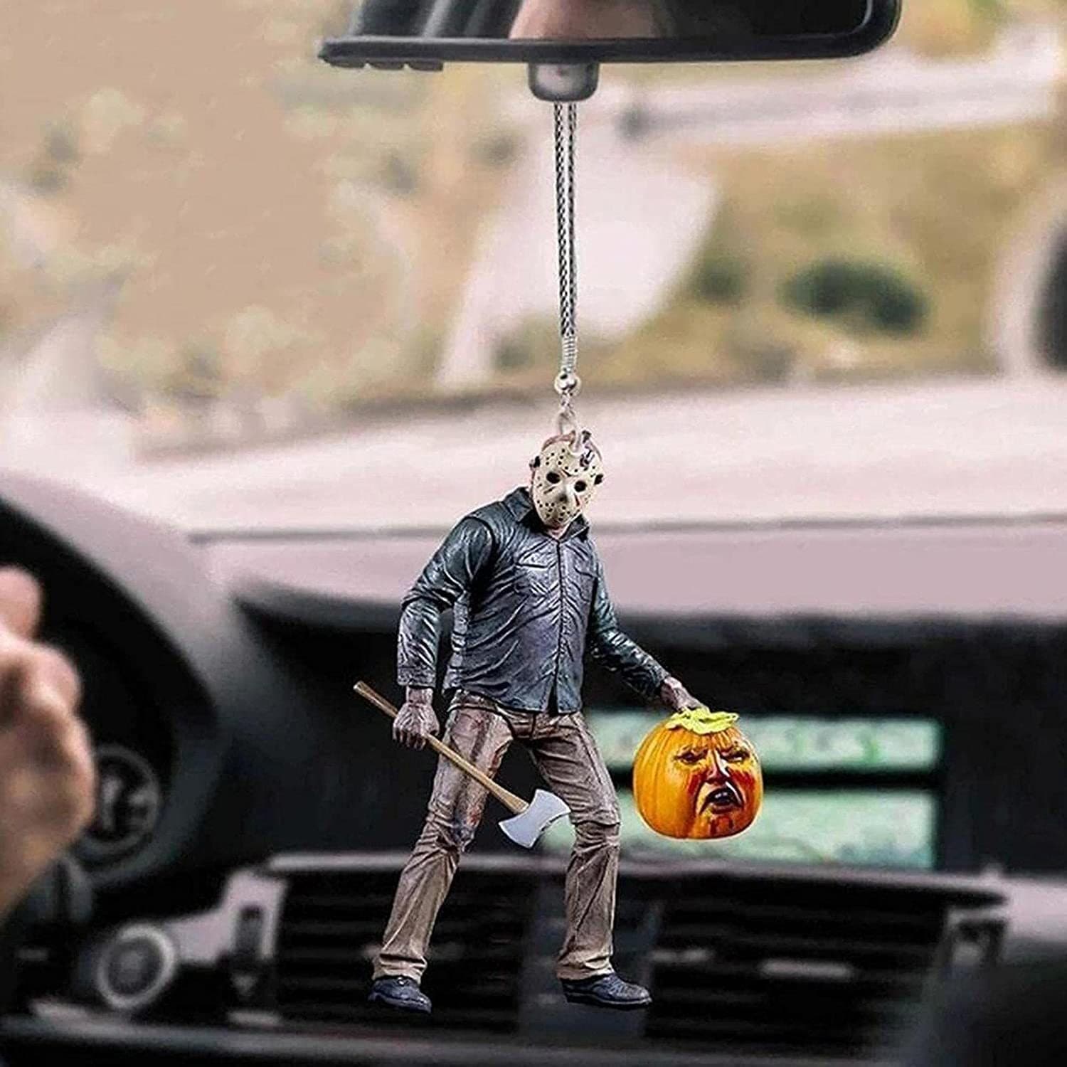 New Cross-border Halloween Horror Character Car Hanging Ornament Halloween Car Interior Accessory