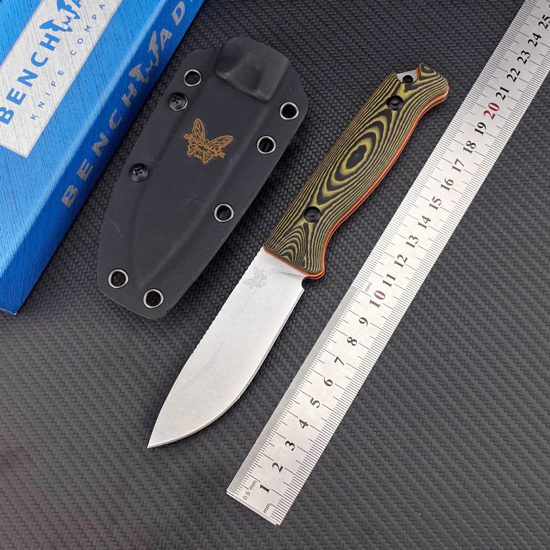 Hot-selling Cross-border BM Butterfly 15002 Straight Knife Outdoor Tactical Camping Self-defense Knife Survival Small Straight Knife with K Sheath