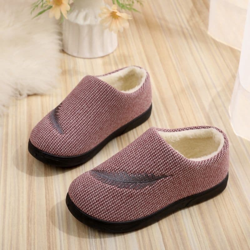 Winter Slippers for Men and Women, Plush Cotton Shoes, Warm for Mothers, Middle-Aged and Elderly, Thickened Soft Sole, Thick Sole, Home Furry Anti-Slip Factory