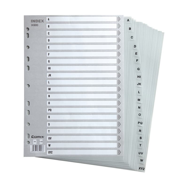 Comix A4 Easy-to-Classify Hot-stamped Black P Index Paper/11-hole Waterproof Durable Index Paper with Writable Directory Sheets