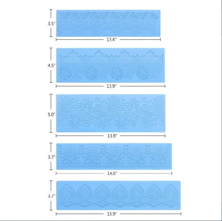 LA-0146-5 Crown Shape Lace Silicone Mold Cake Decoration Fondant Mold Soap Pattern