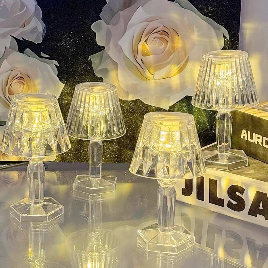Instagram-style LED ambient light for bedroom bedside decoration, warm light projection lamp, adjustable brightness.