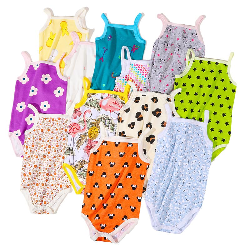 Factory Direct Newborn Thin Vest Baby Straps Triangle Bodysuit Unisex Baby Romper Crawling Suit