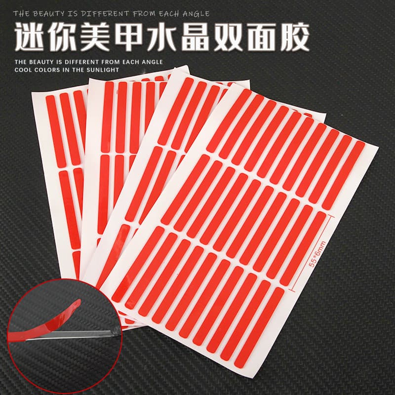 Wearable Nail Double-Sided Tape No Trace Crystal Glue No Cutting Long Strip Tape Acrylic Transparent Traceless Super Sticky Traceless