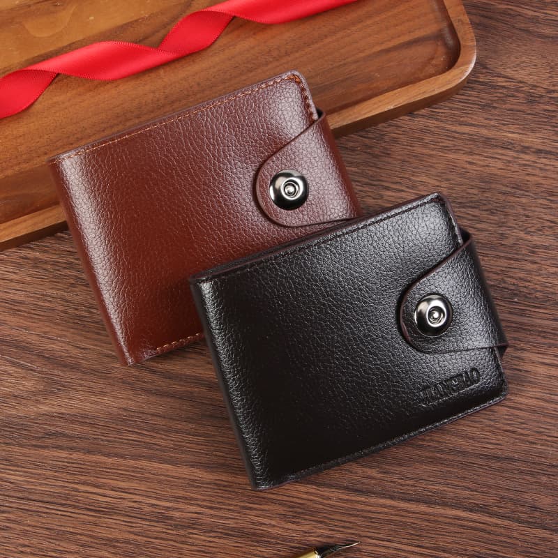 New Business Men's Wallet with Zipper, Horizontal Magnetic Snap Closure, Coin and Card Holder, Multi-Card Slot Casual Wallet