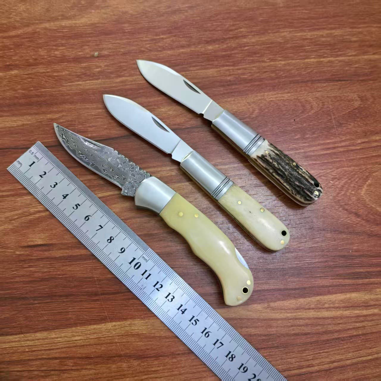 Inventory Clearance: Antler Handle D2 Steel Small Folding Knife, Handmade Pocket Knife for Collection and Play