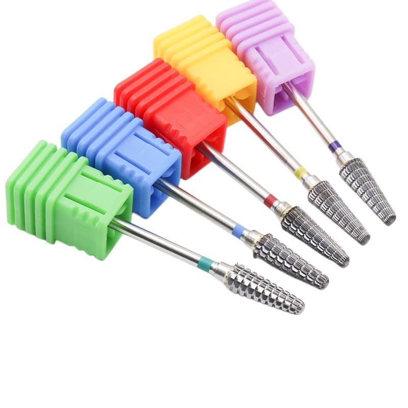 L-shaped spiral manicure tungsten steel polishing head, dedicated for removing nails, removing base glue, and polishing nails
