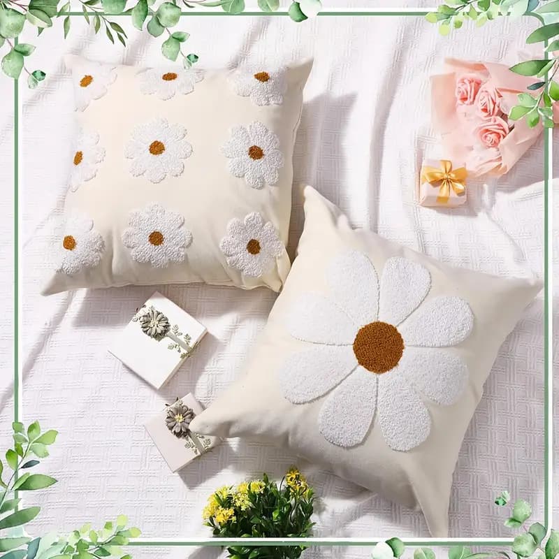 Home simple ins style sun flower bed and breakfast sofa petals internet celebrity wabi-sabi tufted loop velvet towel pillowcase