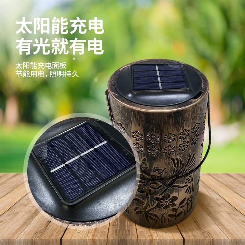 Solar Hummingbird Lantern Hollow Projection Light Outdoor Waterproof Garden Decoration LED Garden Light Solar Panel