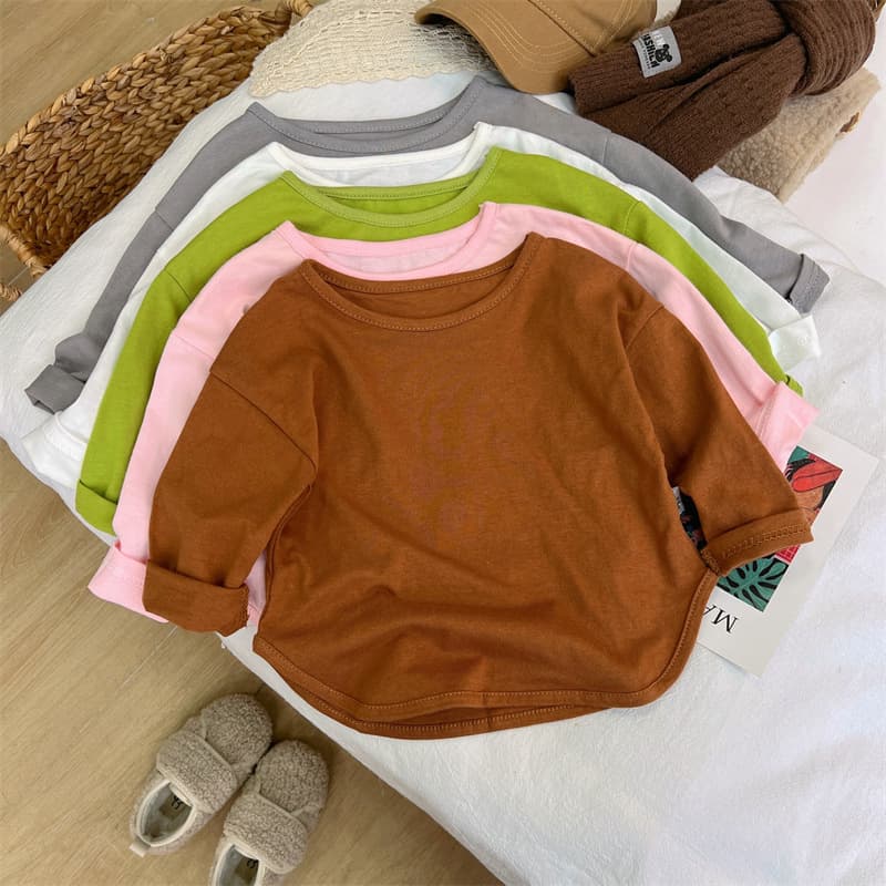Children's Long Sleeve T-shirts Pure Cotton Autumn New Style Girls' Base Layer, Baby Undershirts Boys' Tops Wholesale