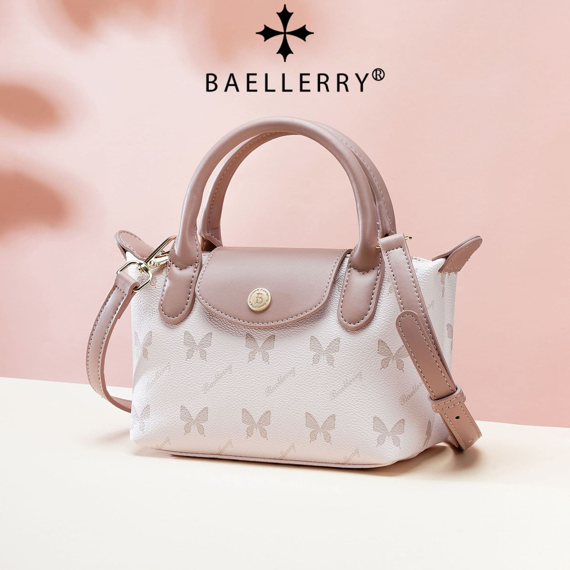 New Butterfly Print Women's Bag, Contrasting Color Handbag, Women's Fashion Shoulder Crossbody Bag, Women's Niche Mini Dumpling Bag