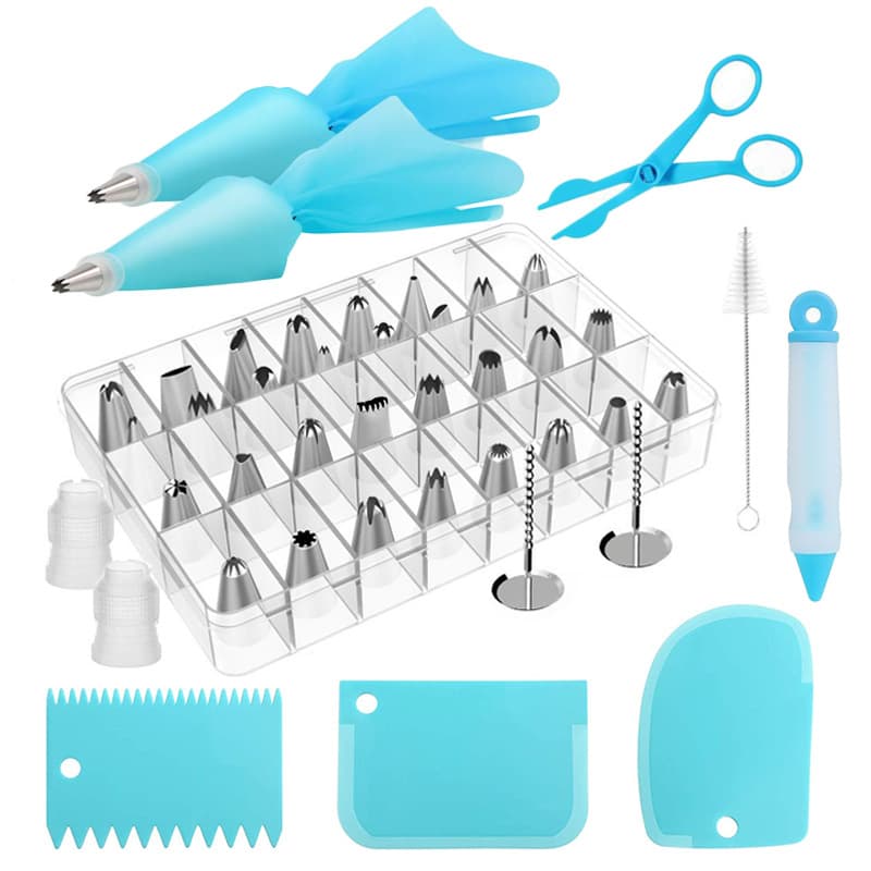 Cross-border 42-Piece Piping Nozzle Baking Set, Piping Bags, Piping Pen, Cream Scraper Cake Decorating Tools