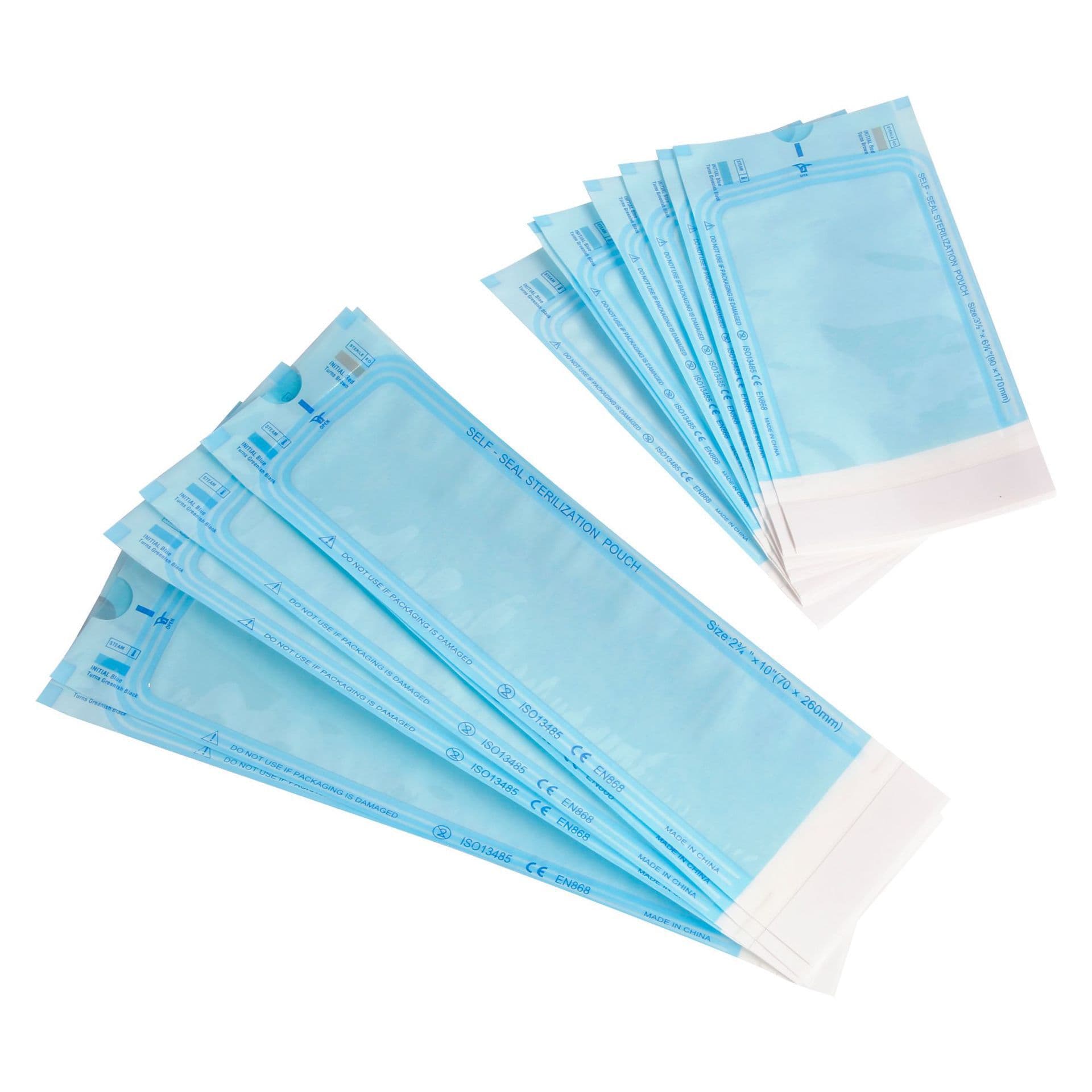 Disposable medical self-sealing bags (90x170mm, minimum order one box) are available. These are self-adhesive, sterile, and medical-grade self-sealing bags.