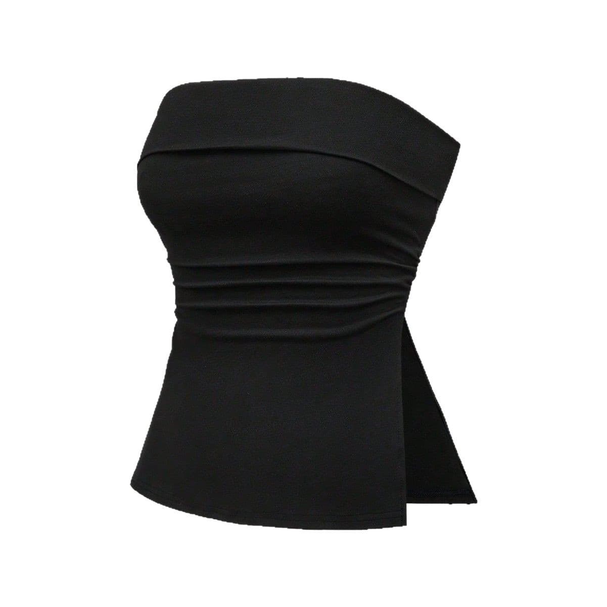 European and American Sexy Simple Solid Color Strapless Sleeveless Crop Top Cross-border Vest Women Commuter Style Bustier