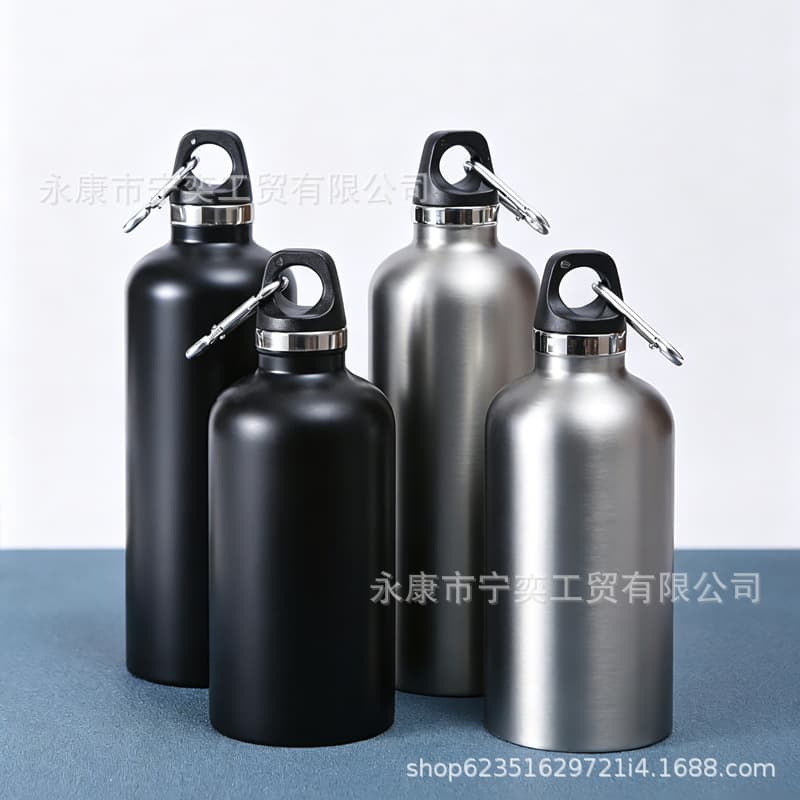 Cross-border 304 stainless steel small-mouth bottle carrying rope thermos cup double-layer Coke bottle outdoor portable sports kettle gift