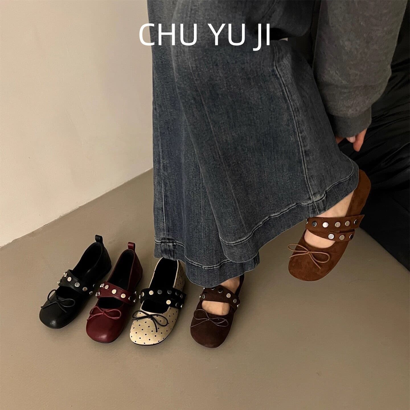 Women's Flat Round-Toe Mary Jane Shoes, 2026 Spring and Autumn New Style, Cross-Strap Versatile Black