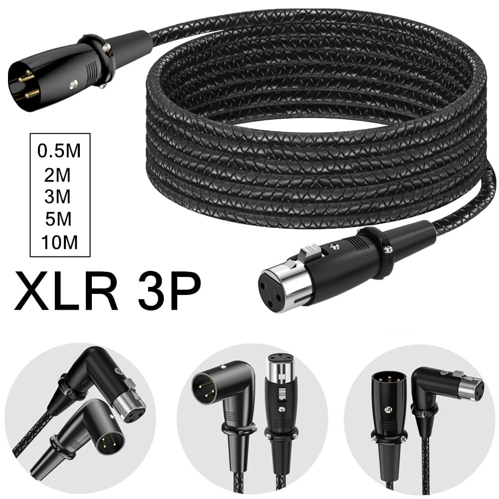 90° Elbow XLR Balanced XLR Male and Female 3-Pin Audio Microphone Mixer Amplifier Mixer Recording Studio