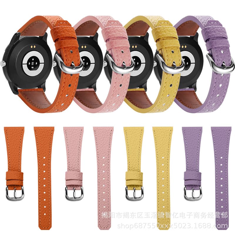 Compatible with Huawei GT6 Smart Watch Band, Pebble Grain Leather Slim Round Buckle Style, GT5 Women's New Watch Strap