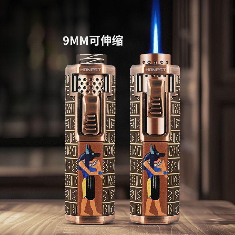 Inflatable Blue Flame Lighter Retractable Direct Jet Cigar Moxibustion Lighter Durable Boyfriend Gift