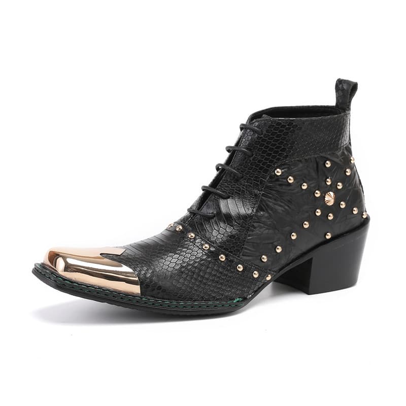 British Martin Boots High-Top Leather Boots for Men Four-Season Mid-Calf Short Boots Fashion Height-Increasing Korean Style Work Boots