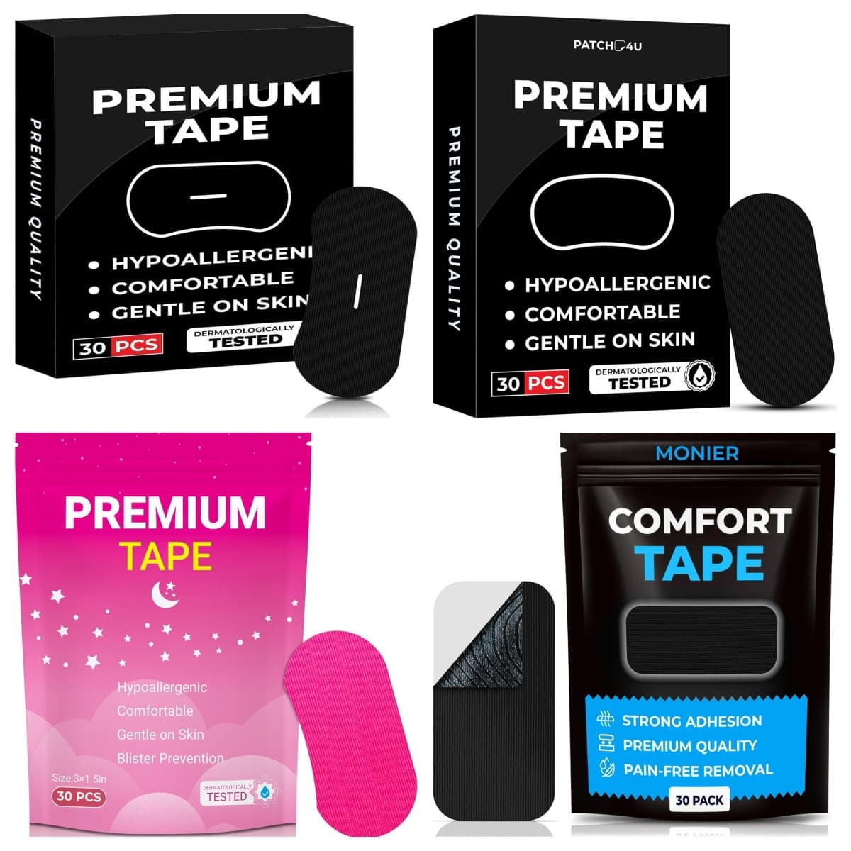 Elastic fabric mouth-closing patches, in stock, for sleeping, preventing mouth breathing and snoring, cross-border sleep strips, oval mouth-closing patches.