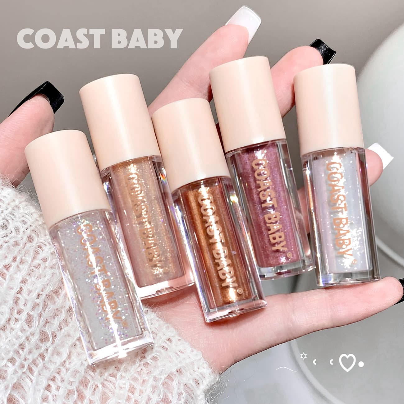 COAST BABY Liquid Eyeshadow - Sparkle Glitter Shimmer Eye Shadow for Girls and Students