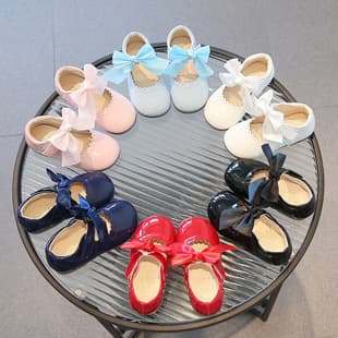 Adorable Bow Multi-Purpose Shoes for Baby Girls 2026 Spring/Autumn New Korean Princess Shoes Leather Dance Shoes