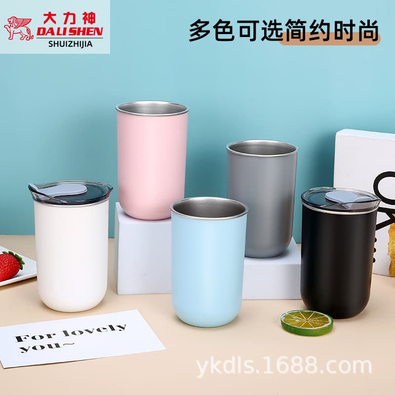 Stainless steel coffee cup, portable wash cup, toothbrush cup, tooth mug, Japanese minimalist mouthwash cup for children.
