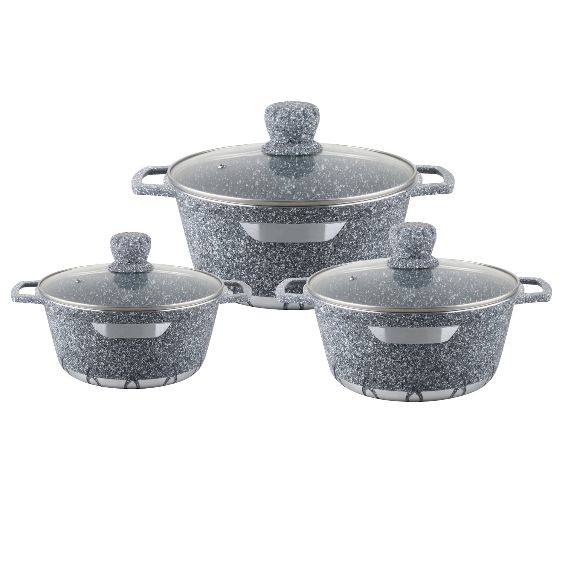 Hot Sale Granite 3-Piece Non-Stick Cookware Set Die-Cast Aluminum Pots Maifan Stone 20/24/28/32/36 POT