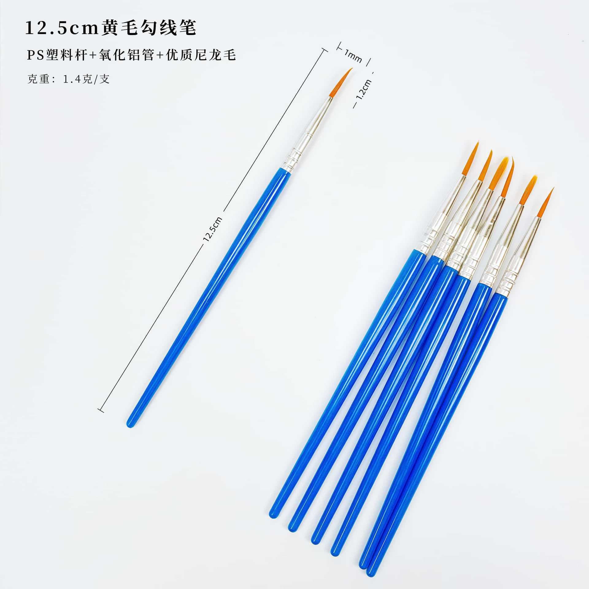 Children's Nylon Brush Set with Plastic Handle - Flat and Pointed Tip Brushes for Number Painting, Oil Painting, Gypsum, Ceramic, Kite, and Canvas Painting