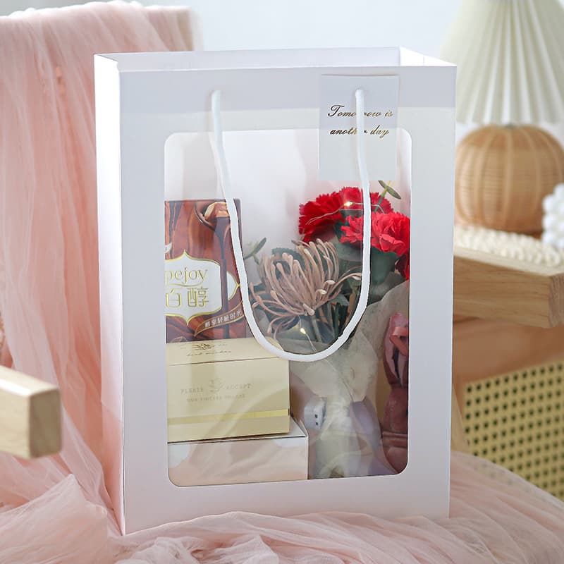 Gift Window Bag, Handle Bag, Gift Bag, Ins Style Handle Bag, White Small Medium Large, Party Favor Gift Bag
