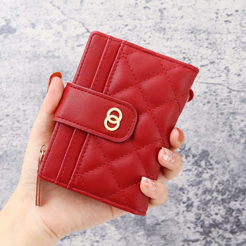 Creative Zipper Coin Purse Women's Fashion Student Wallet Short City Simple Style PU Leather Daily Match Solid Color Pattern